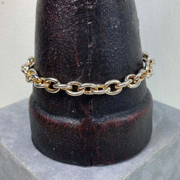 Silver Tone Heart Charm Chain Bracelet 7" - Picture 4 of 6